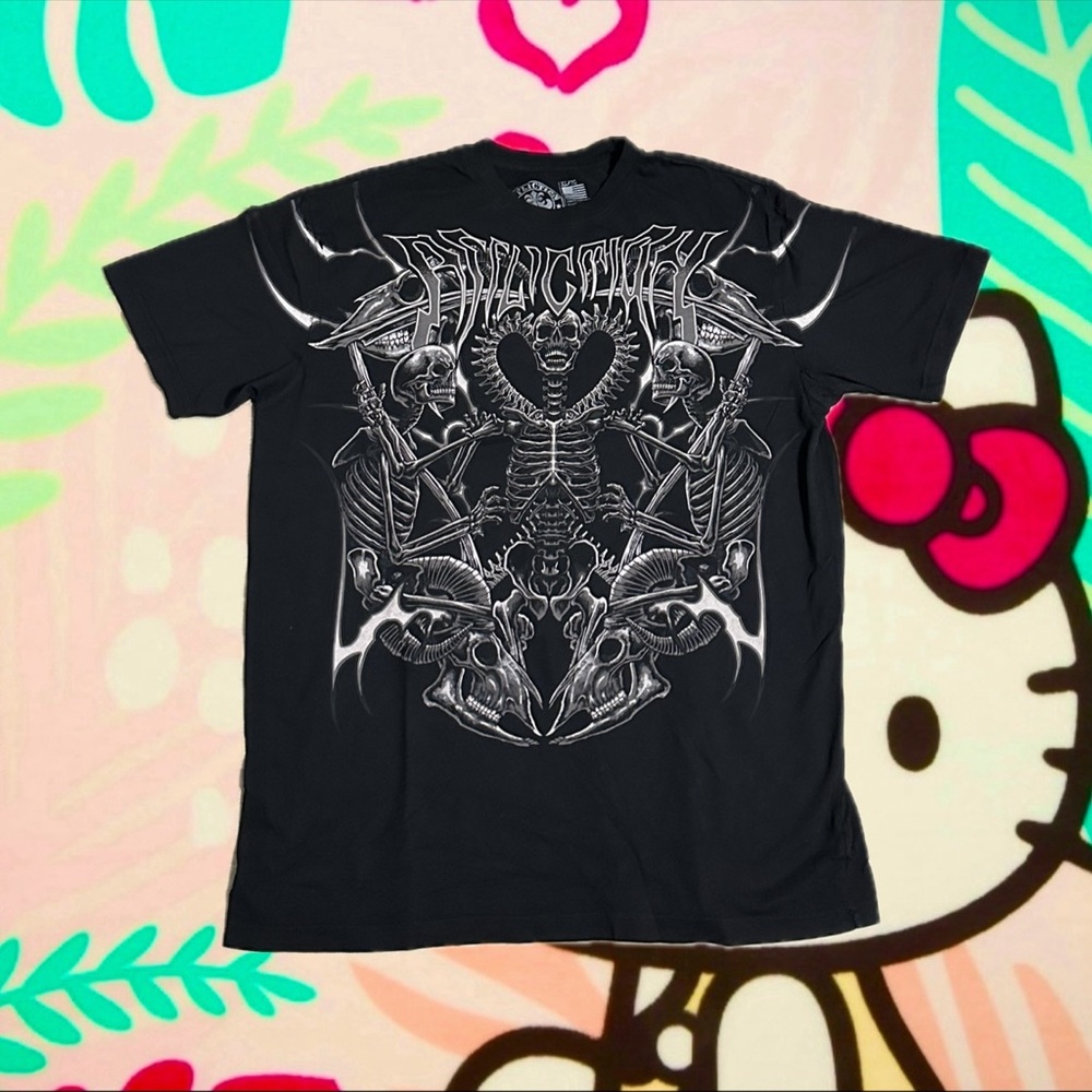 Affliction Black Skeleton Graphic Tee